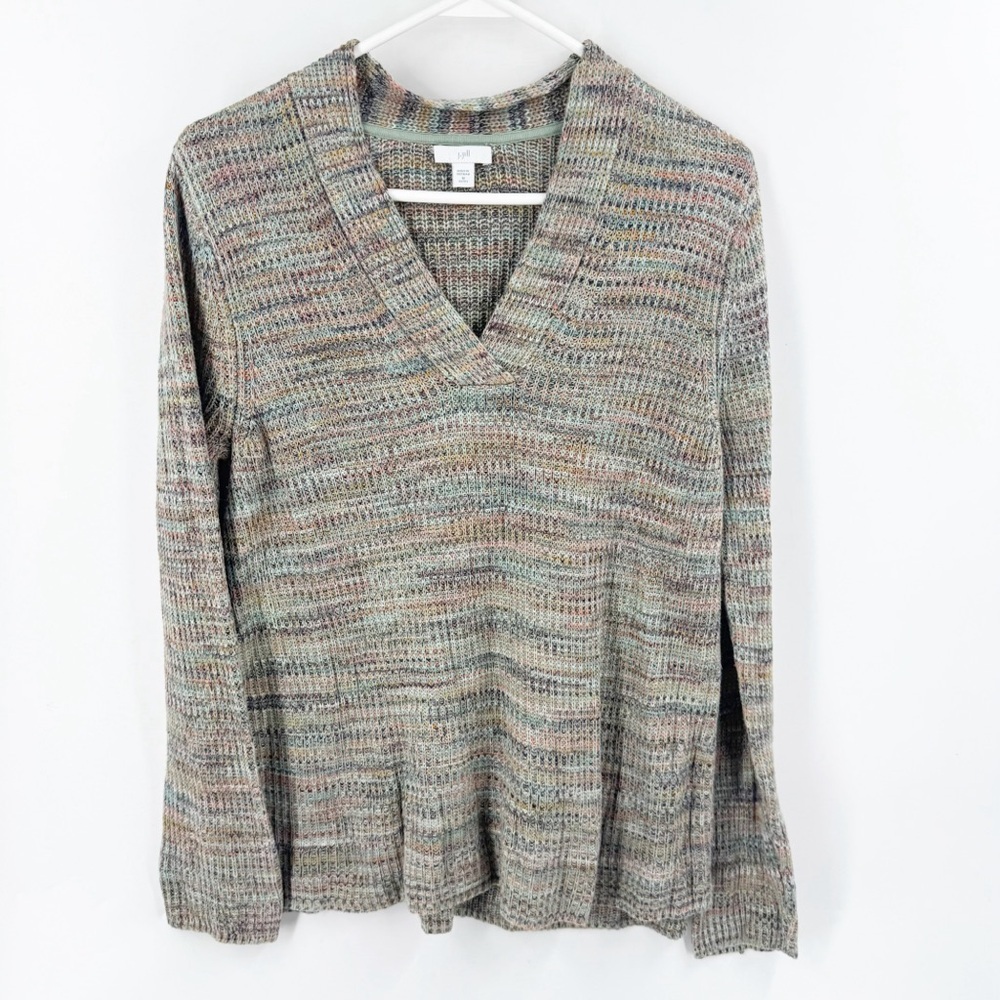 ✅ J Jill Multi Color Sweater V-Neck Women's Sweater SIZE MEDIUM‎ PETITE